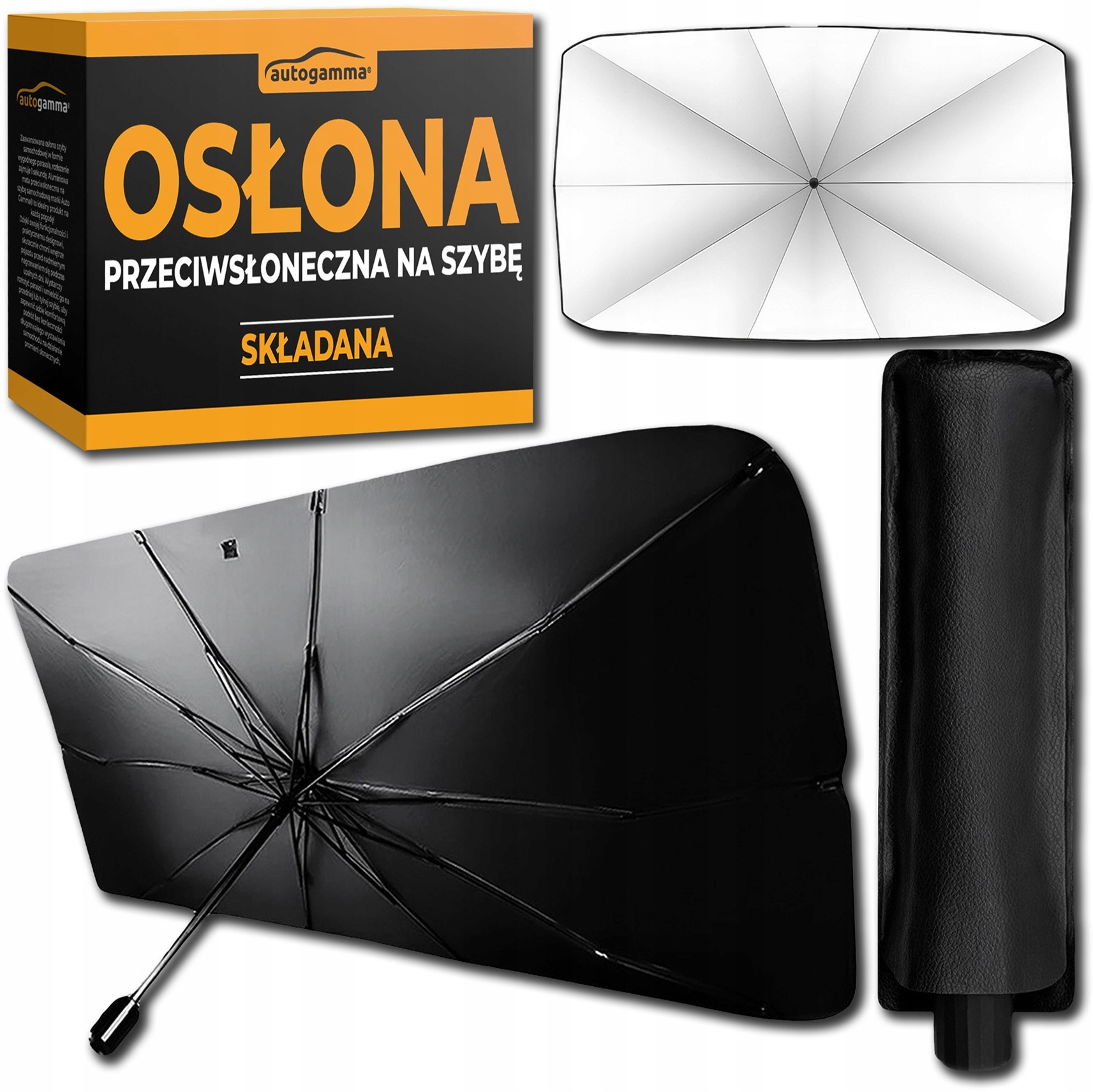 Skladací slnečník do auta 140×77 cm | clona na čelné sklo proti slnku a prehrievaniu